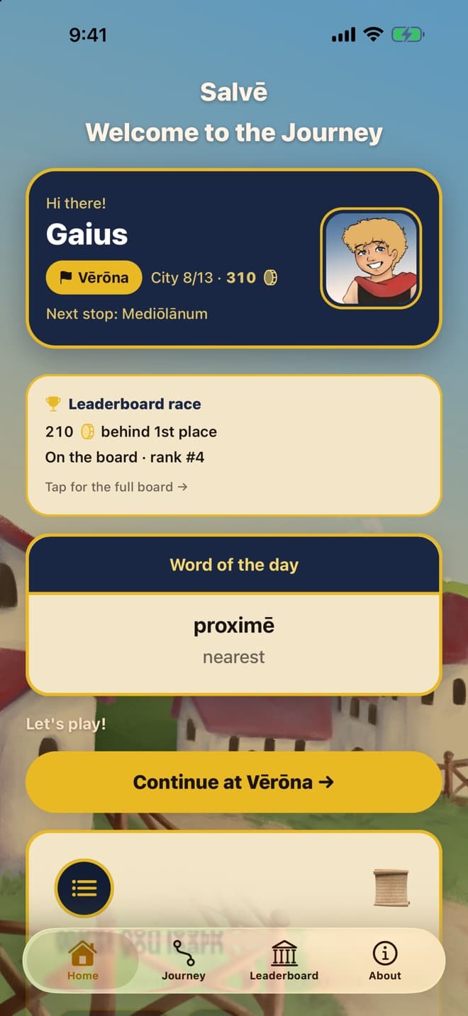 Jam with Latin home screen