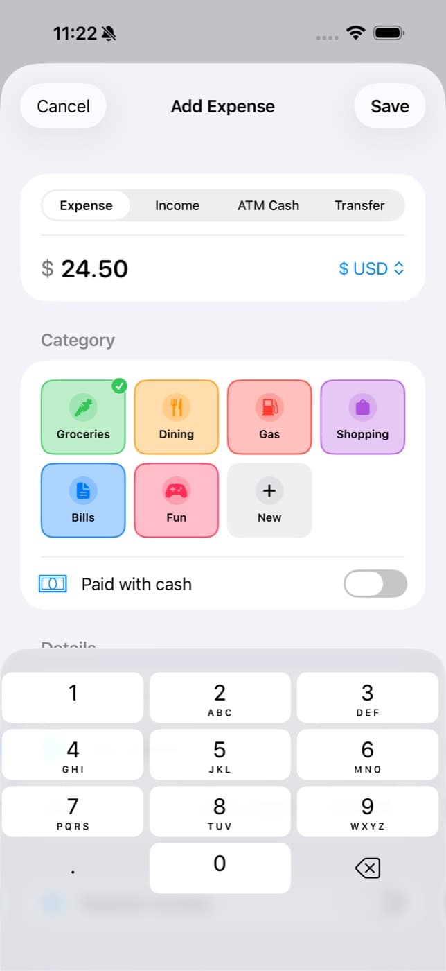 Tap to Tick log